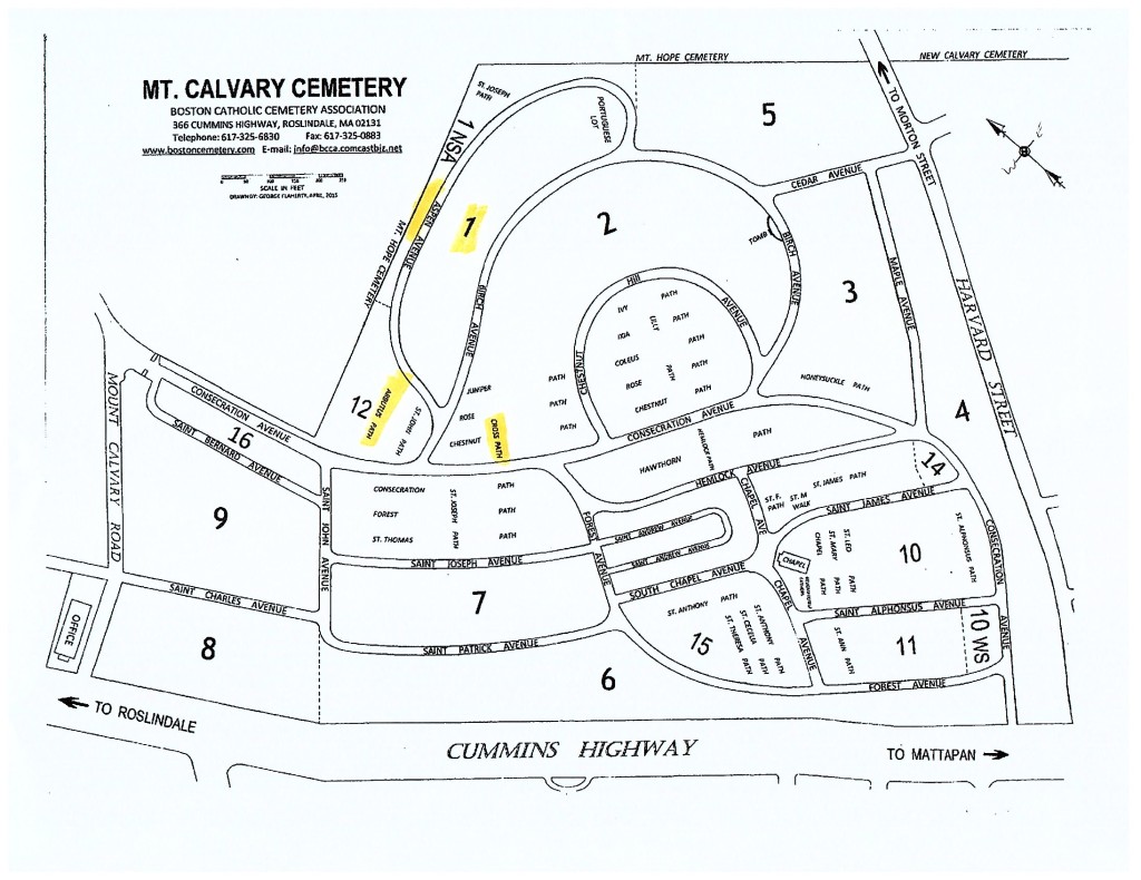 Mt. Calvary – Sections available for grave purchases  Boston Catholic 